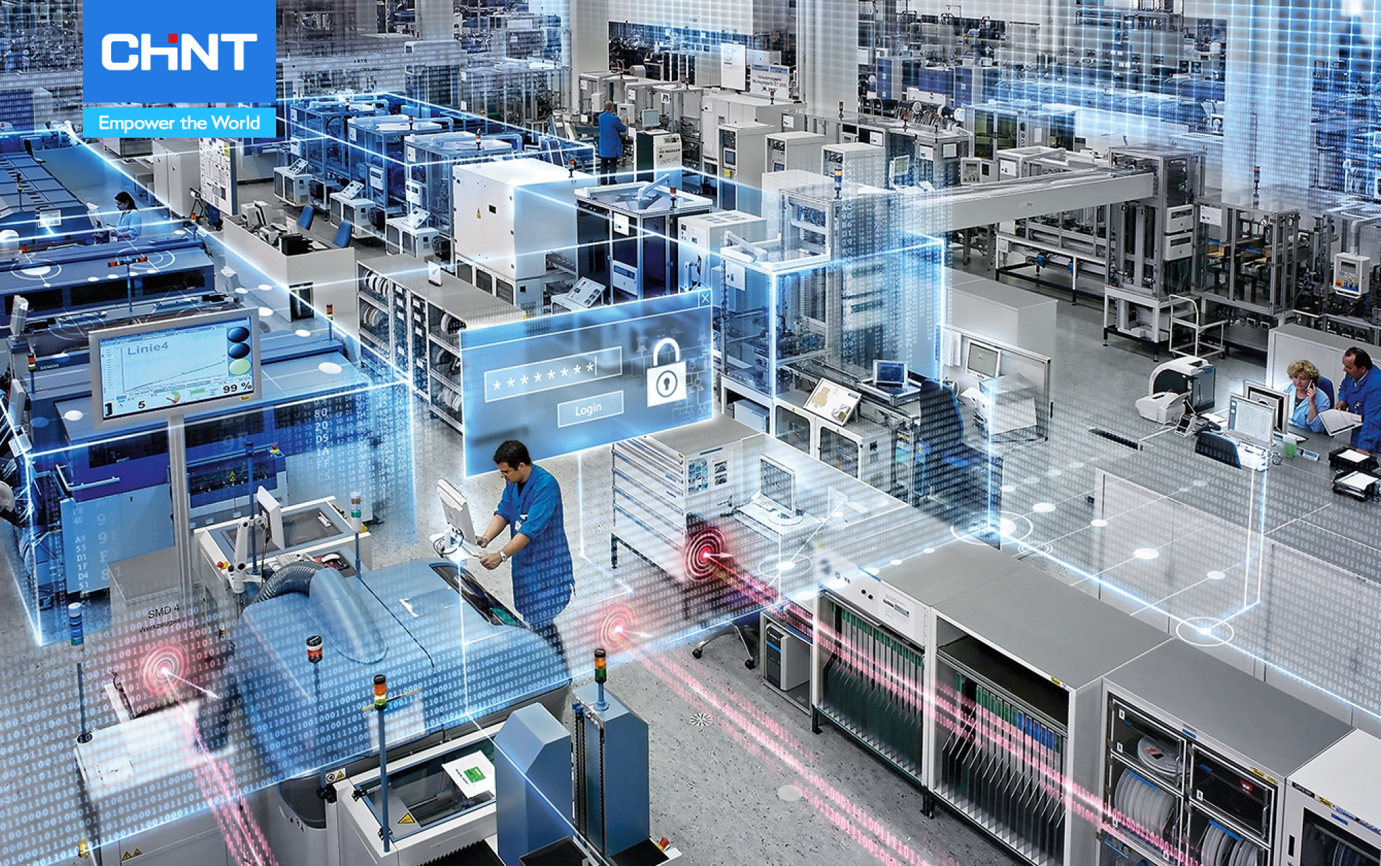 Giải Pháp Điện Tự Động Hóa Thời Đại Công Nghiệp 4.0 4 Công nhân làm việc với hệ thống điện tự động hoá