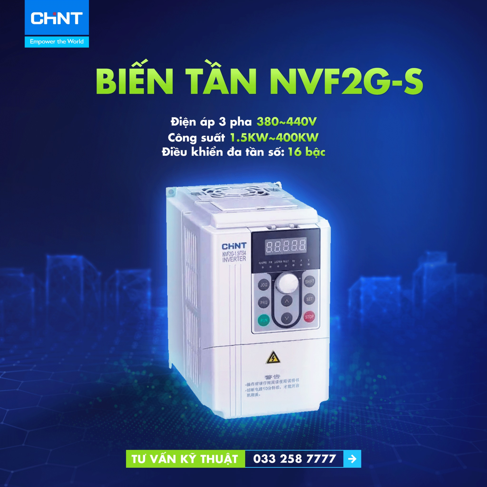Tổng Quan Về Thiết Bị Điện Công Nghiệp Nặng 6 Thiết bị điện công nghiệp biến tần NVF2G-S CHINT