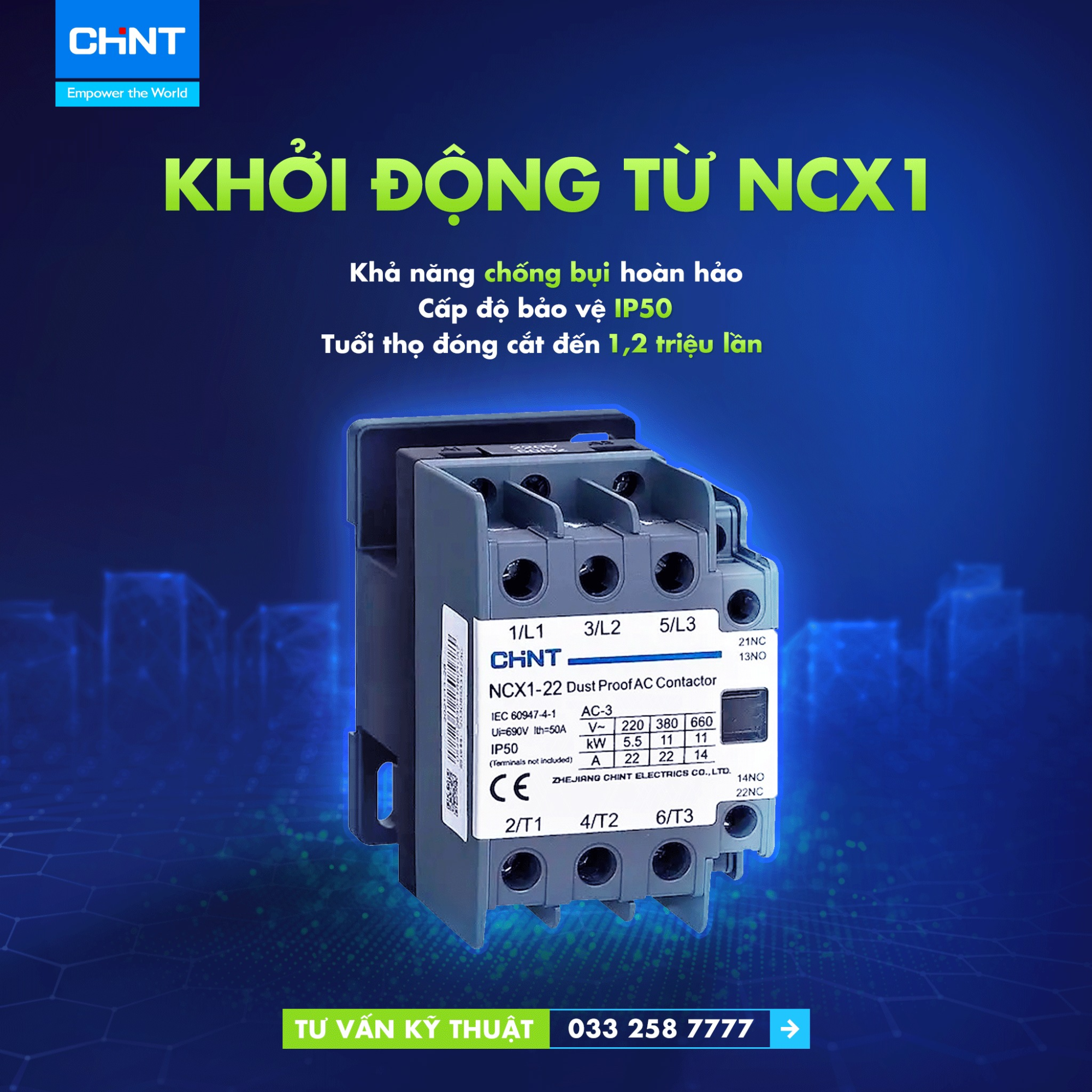 Tổng Quan Về Thiết Bị Điện Công Nghiệp Nặng 4 Thiết bị điện công nghiệp khởi động từ NCX1 CHINT