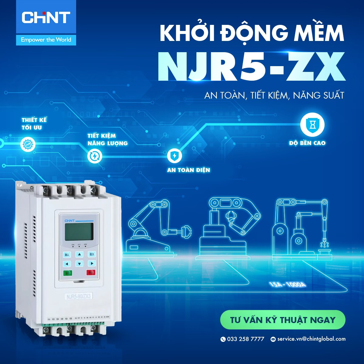 Thông Tin A-Z Về Khởi Động Mềm Bạn Cần Biết 4 Thiết bị khởi động mềm NJR5-ZX Chint